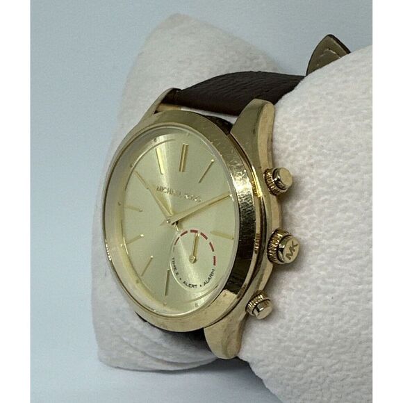 Michael Kors Slim Runway MKT4002 Unisex Brown Leather Analog Dial Watch HME209 - Picture 3 of 11